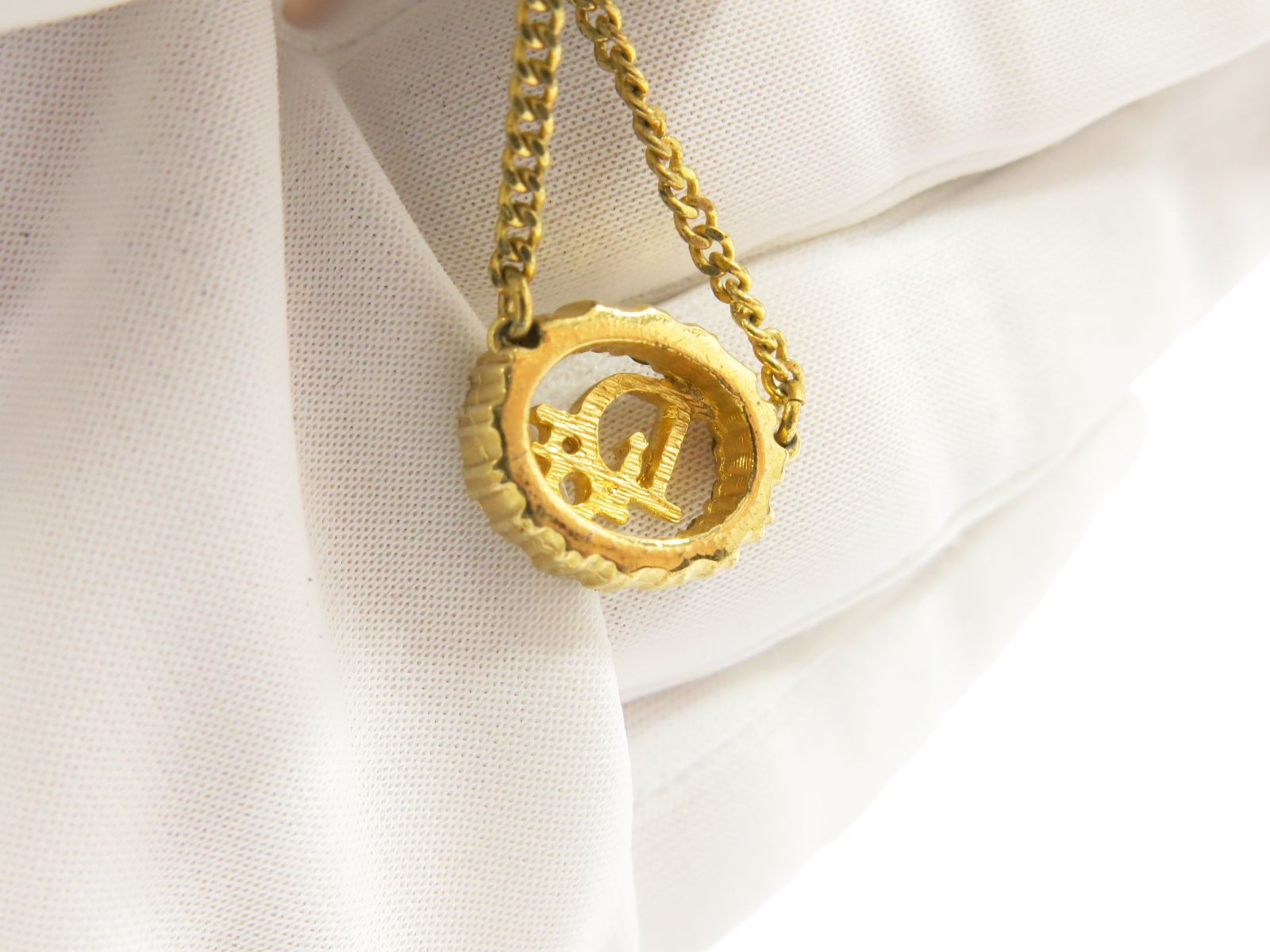 クリスチャンディオール ネックレス ロゴ＆ラインストーン Christian  