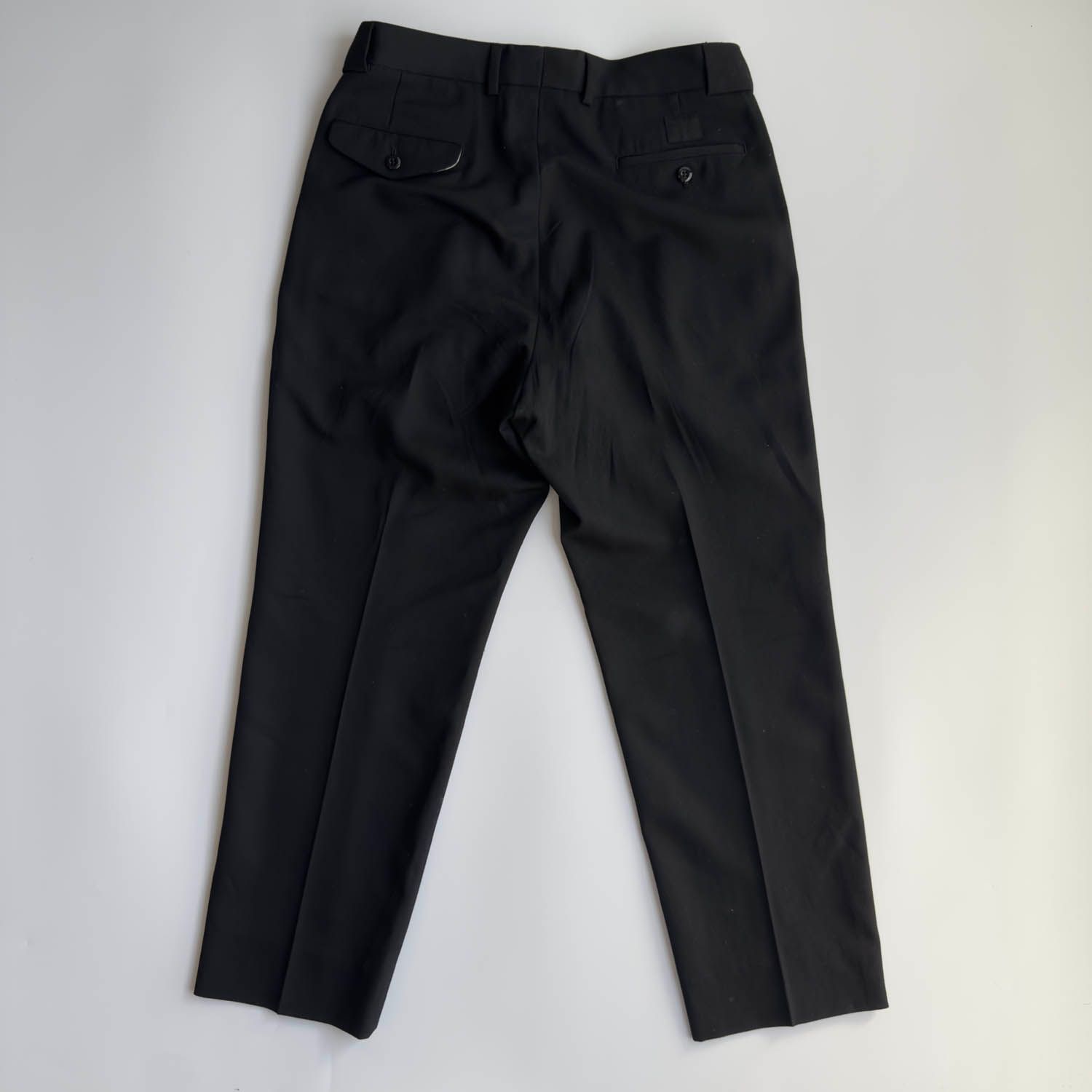 80s90sVINTAGEヴィンテージツータックワイドスラックストラウザーズ anytee ツータック トラウザーズ パンツ スラックス ウール サイズS