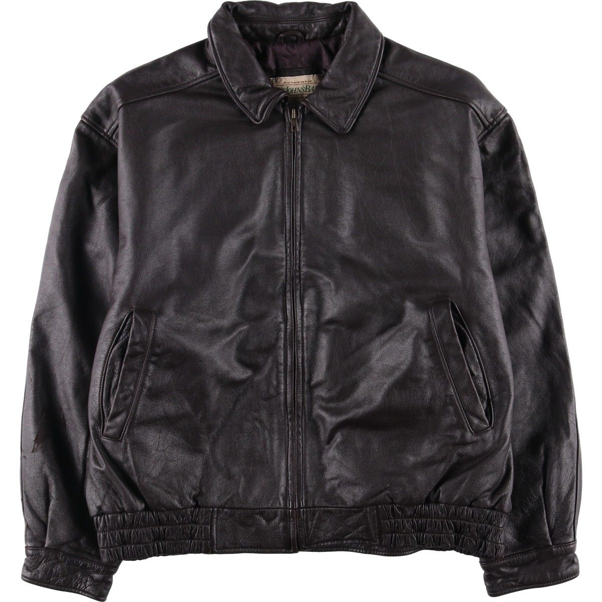 ST JOHN'S BAY セントジョンズベイ レザーブルゾン 90s 90年代 ST.JOHN'S BAY セントジョンズベイ レザージャケット ブラック