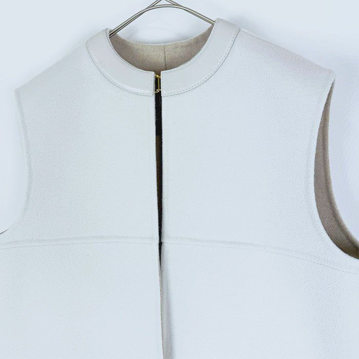 Drawer ドゥロワー ウール レザーコンビ ベスト ジレ - メルカリ