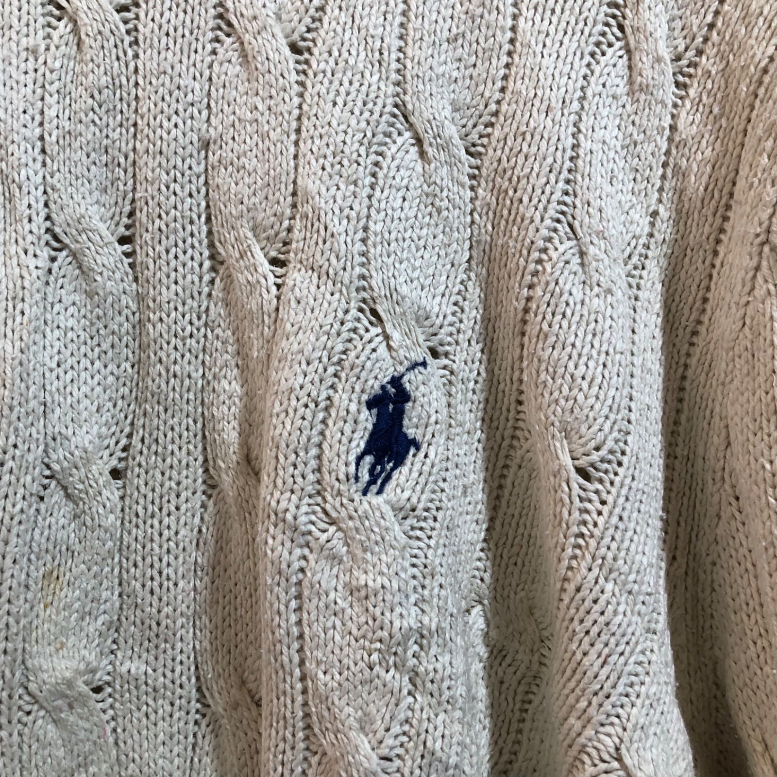 ポロラルフローレン ハーフジップ ケーブルニット セーター アイボリー M 楽天市場】ポロ ラルフローレン ボーイズ コットン ケーブルニット