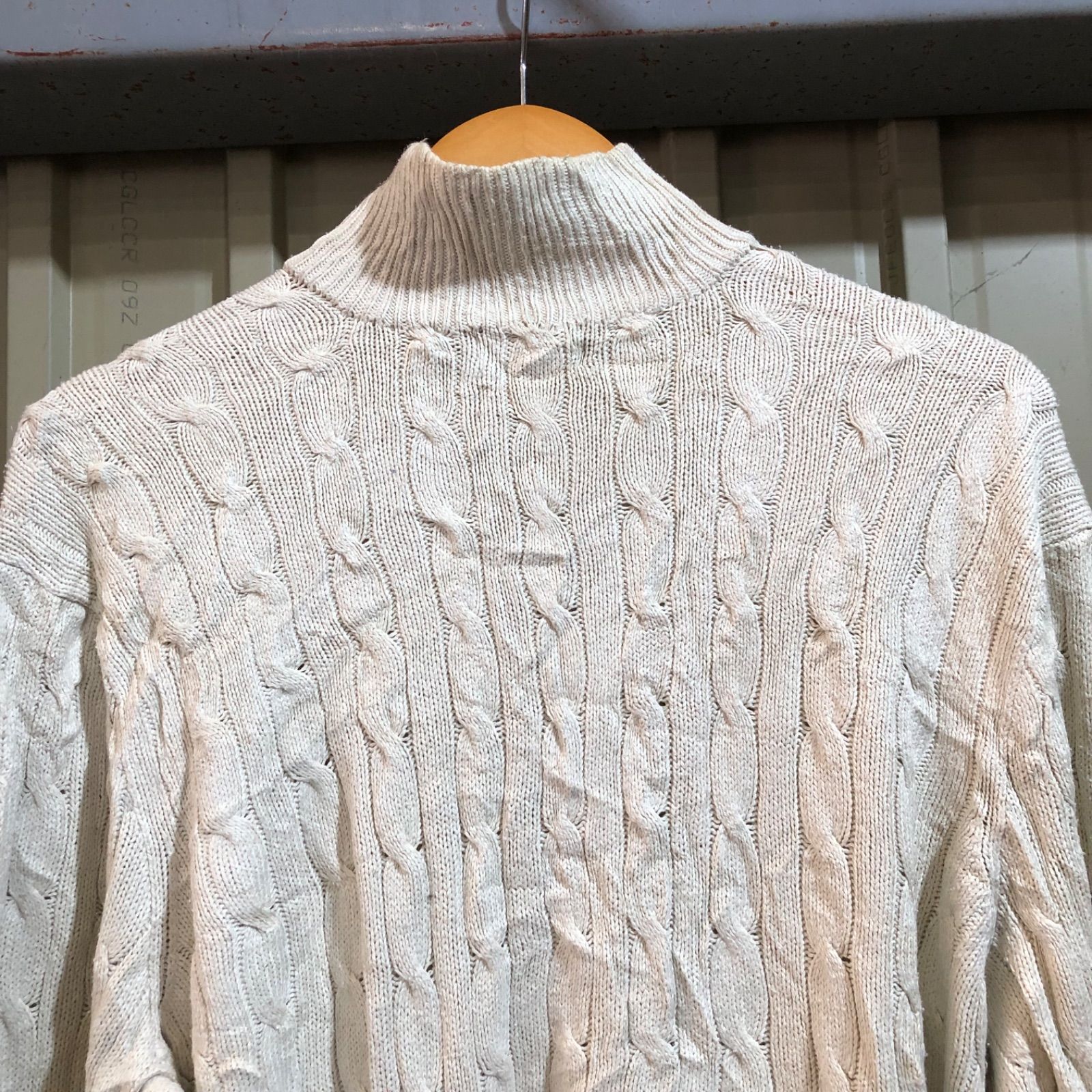 897 POLO RALPH LAUREN ハーフジップ セーター アイボリー XL ポロ