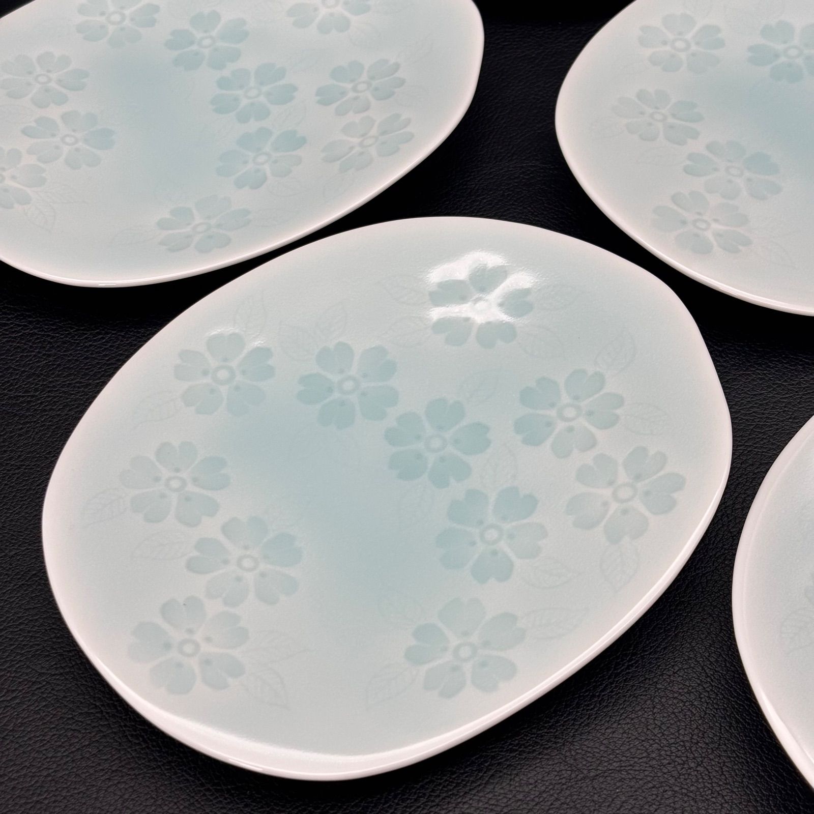 有田焼 藤巻窯 青白磁 銘々皿5枚 料亭 レストラン お祝い 有田焼 藤巻窯 青