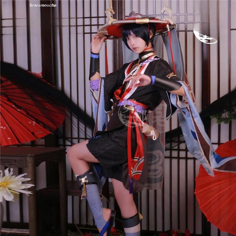 高品質 霧都アニメ 原神 愚人衆第六席 散兵 コスプレ衣装 meilu 51205