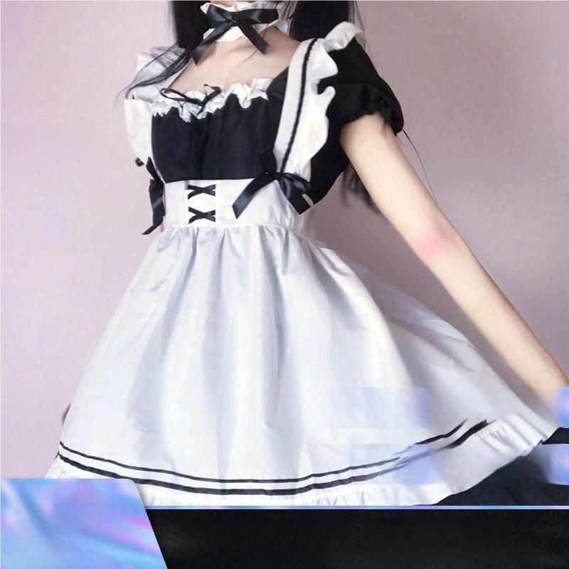 高品質 ダーク系ロリータメイド服 ワンサイズ コスプレ 日常着 meilu 51205