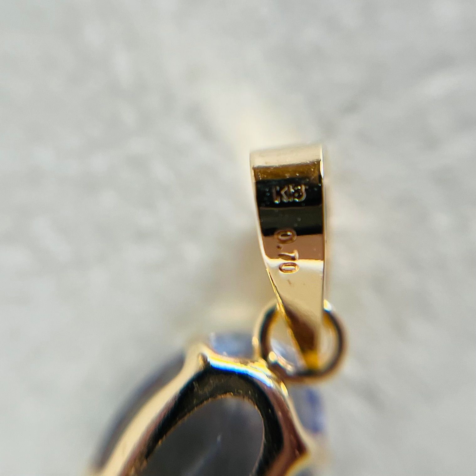K18 天然石タンザナイト oval ペンダントトップ 18金イエローゴールド5