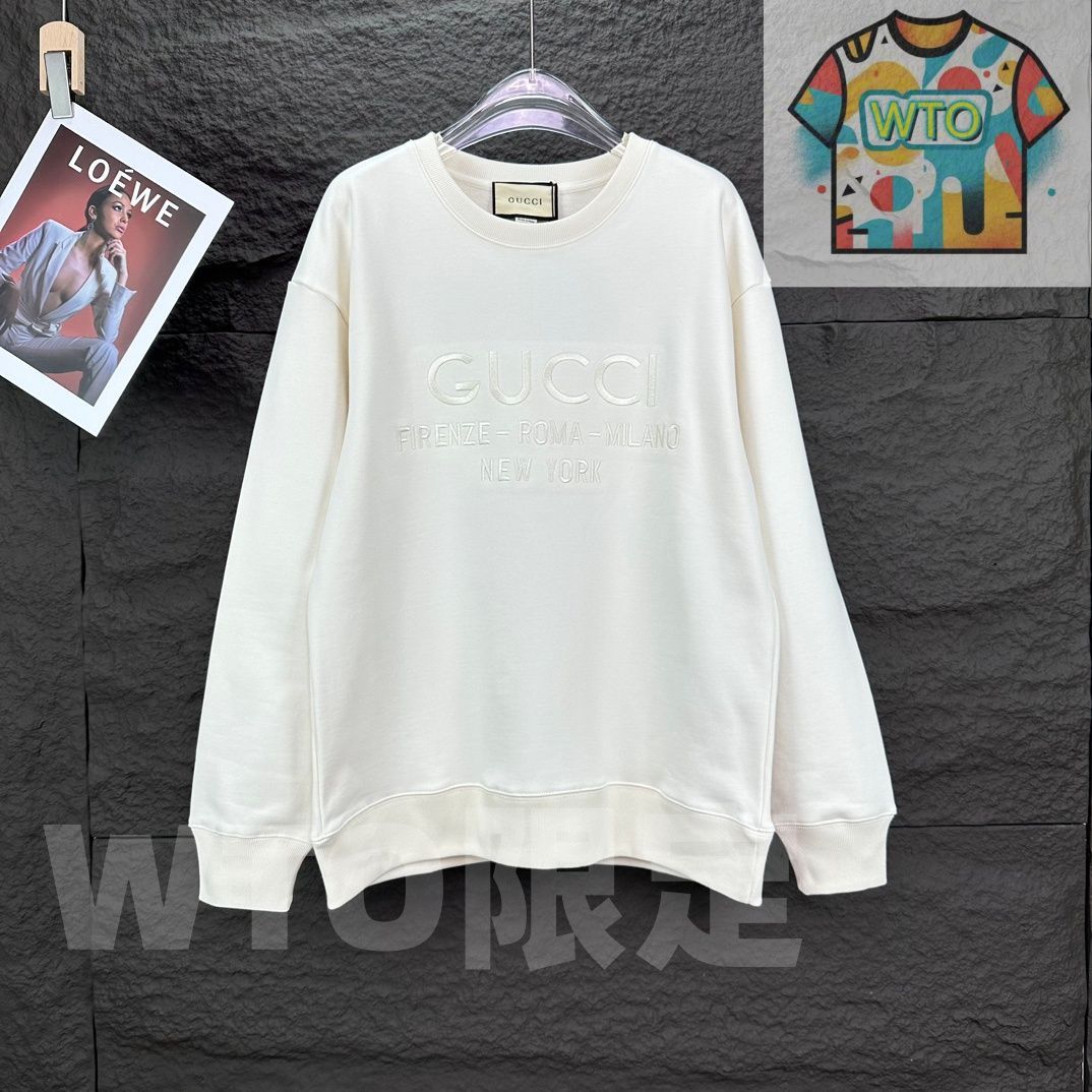 新品未使用品 GUCCI ロゴ入り トレーナー サイズ10 GUCCI ロゴ刺繍 クルーネックスウェット [本日特価|新品未使用品