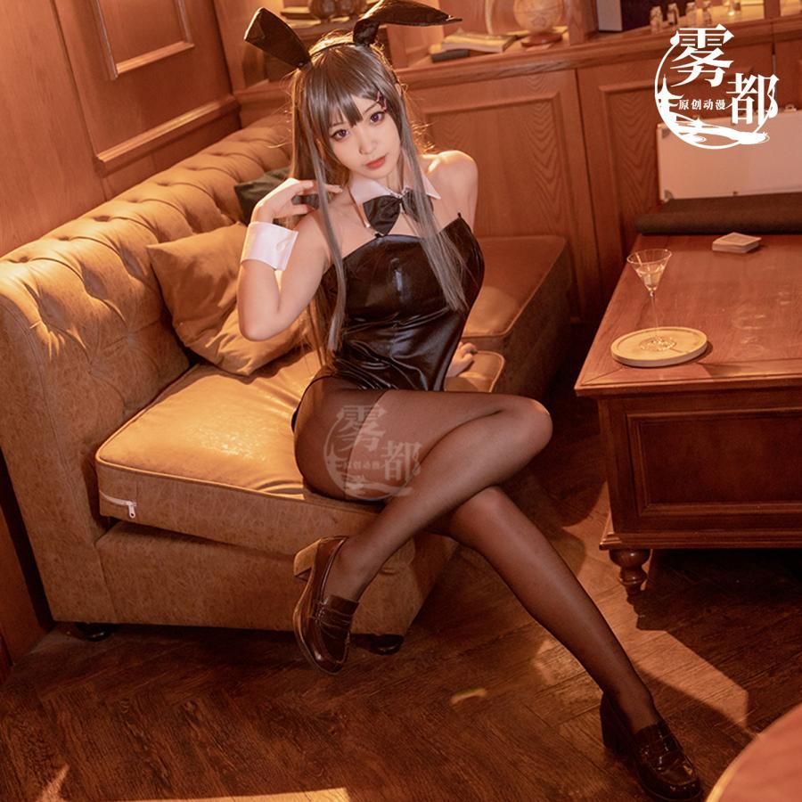 霧都アニメ 青春ブタ野郎 桜島麻衣 COS衣装 セクシーバニー レザー セット meilu 51209