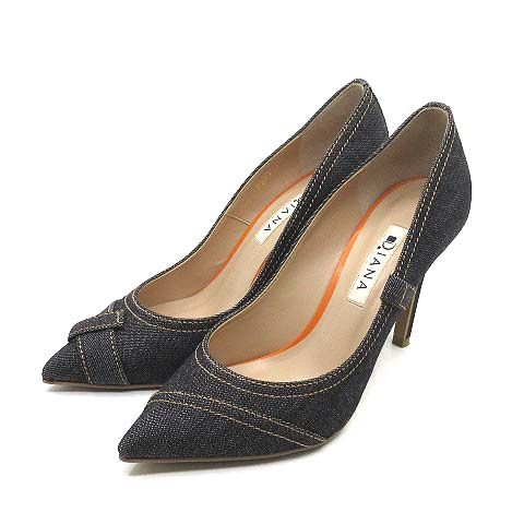 ダイアナ DIANA デニム ポインテッド パンプス 9cm ハイヒール