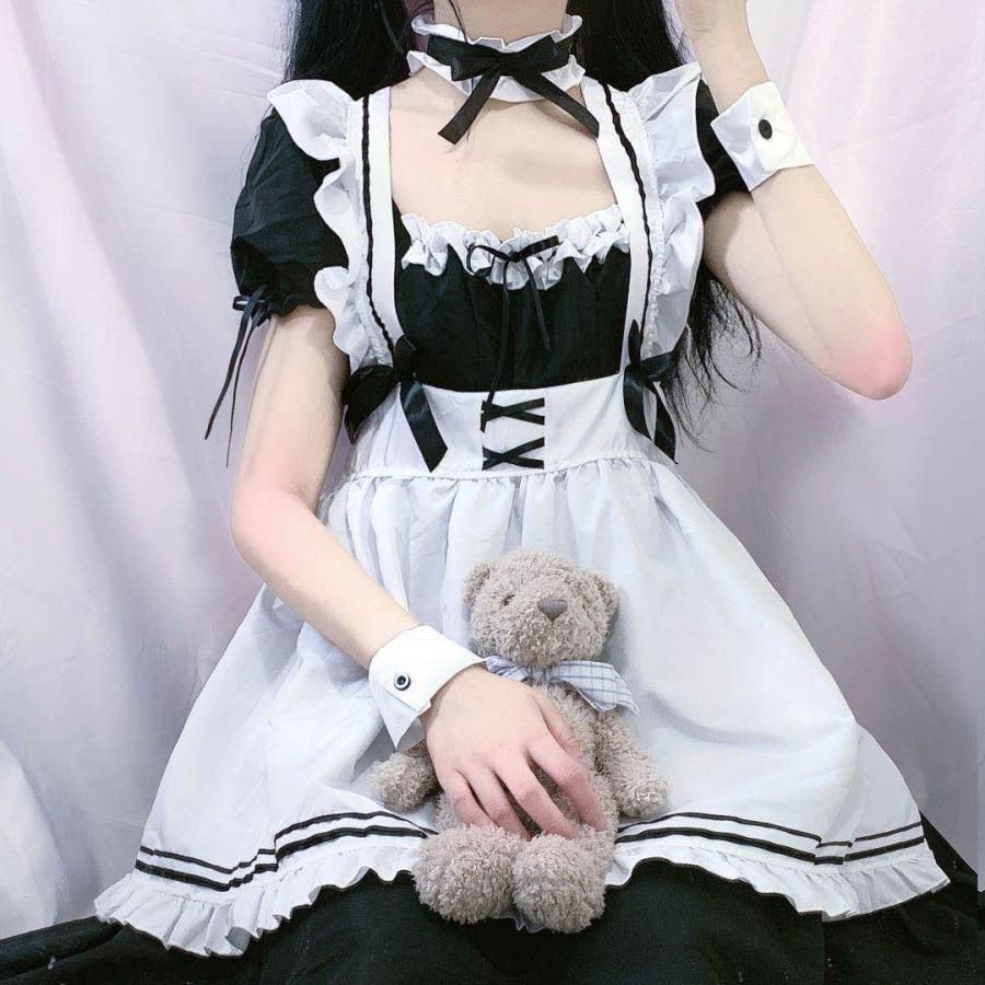 ダーク系ロリータメイド服 ワンサイズ コスプレ 日常着 meilu 51210