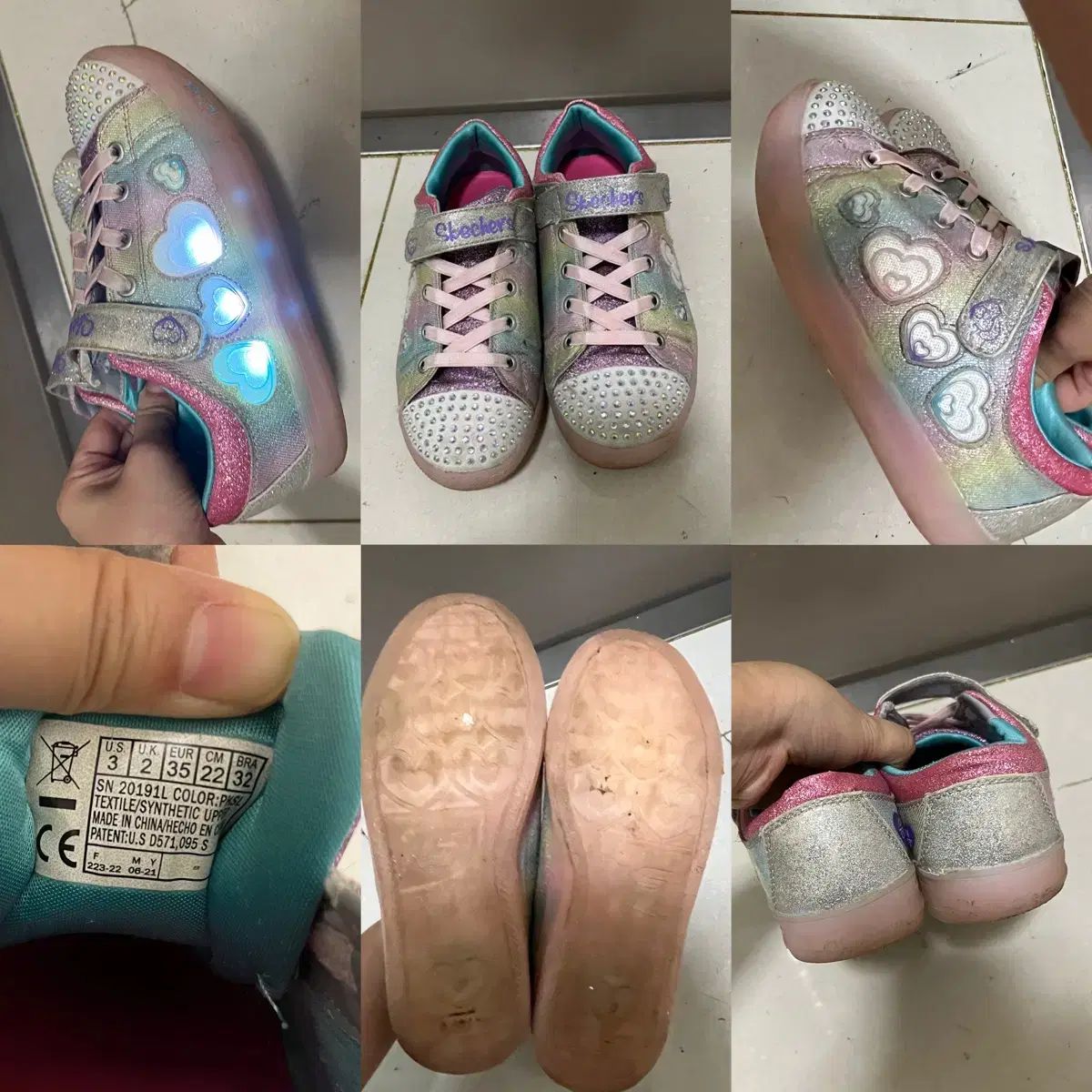 送料無料※メルカリshop取引では対象外)女の子 220サイズ SKECHERS 
