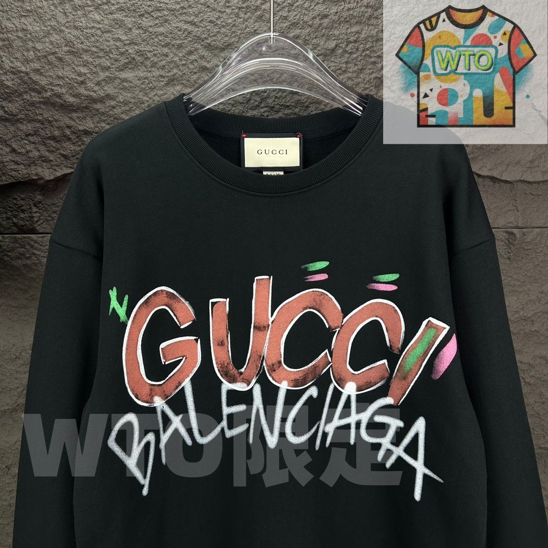 本日限定特価】Gucci × Paris コラボ メンズ＆レディース スウェット