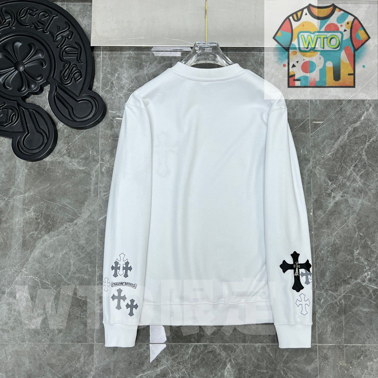 CHROME HEARTS / スウェット/XL/コットン/WHT 本日限定特価】Chrome Hearts メンズ スウェットシャツ クロス