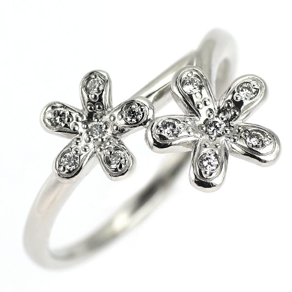 ヴァンドーム青山 Pt950 ダイヤモンド リング フラワー - メルカリ