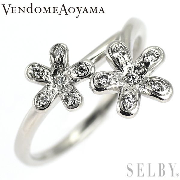 ヴァンドーム青山 Pt950 ダイヤモンド リング フラワー - メルカリ 