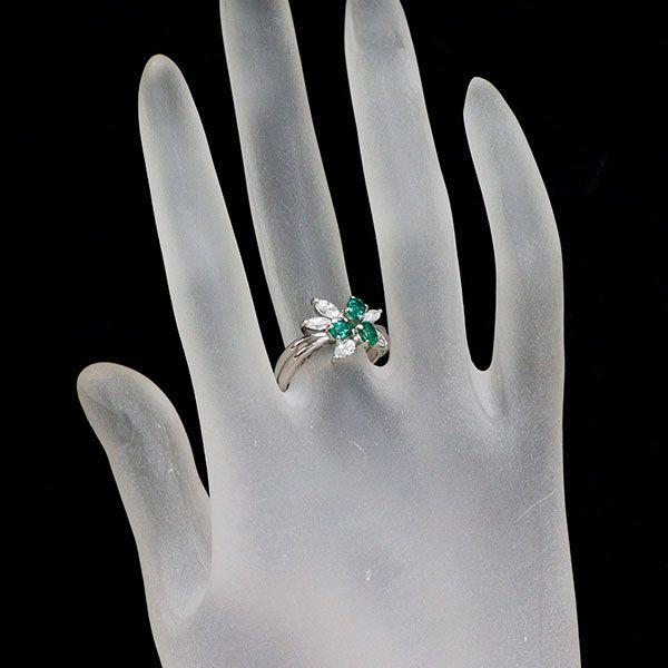 画像追加　天然エメラルド3.12ct　D0.55ct PT900　レトロ　リング エメラルド リング/指輪 0.50カラット プラチナ900 PT900 定番ダイヤ