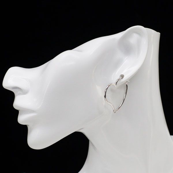 K14WG フープ ピアス ハート - メルカリ