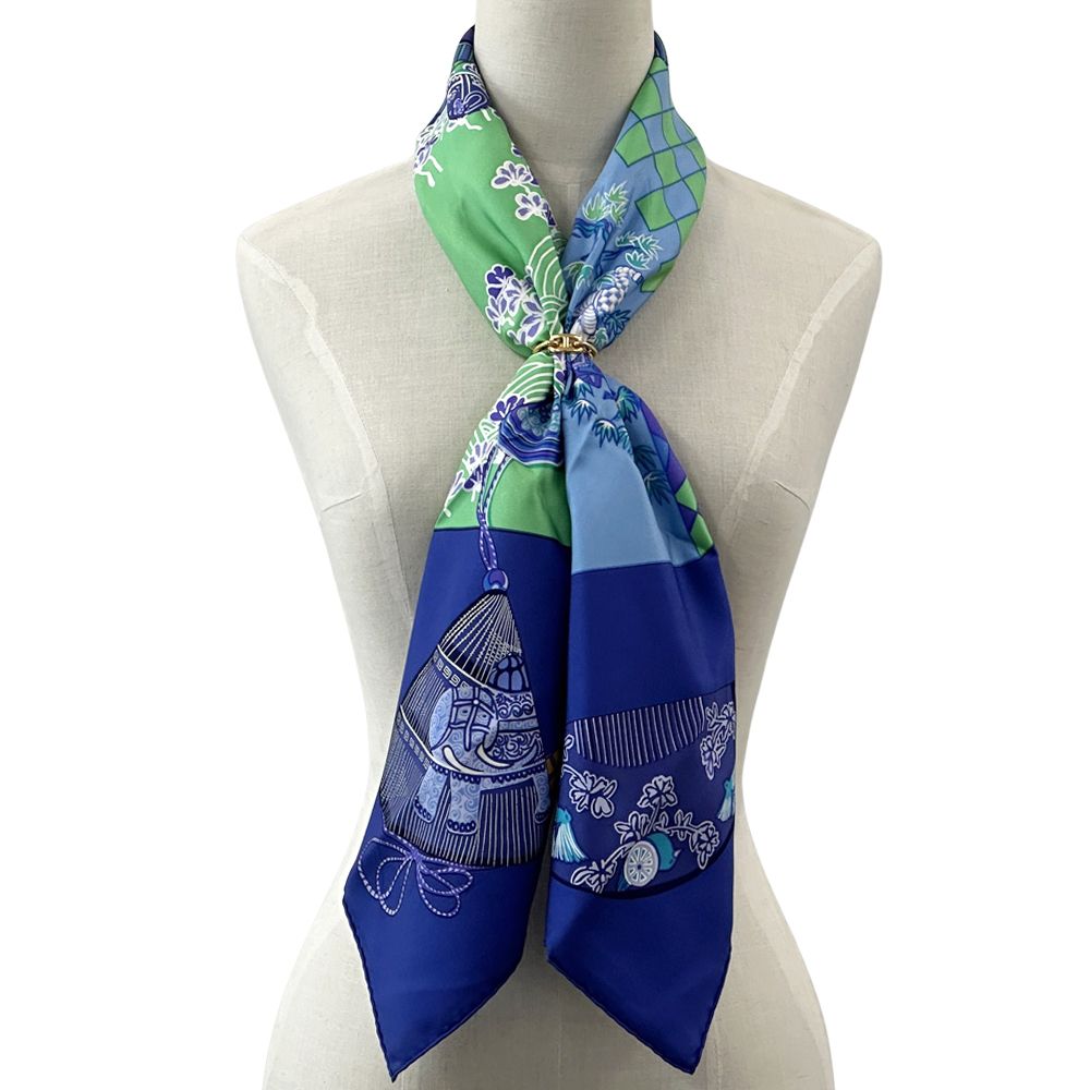 HERMES エルメス カレ90 スカーフ 【着物と印籠】 エルメス HERMES スカーフ カレ90 KIMONO et INROS 着物と印龍