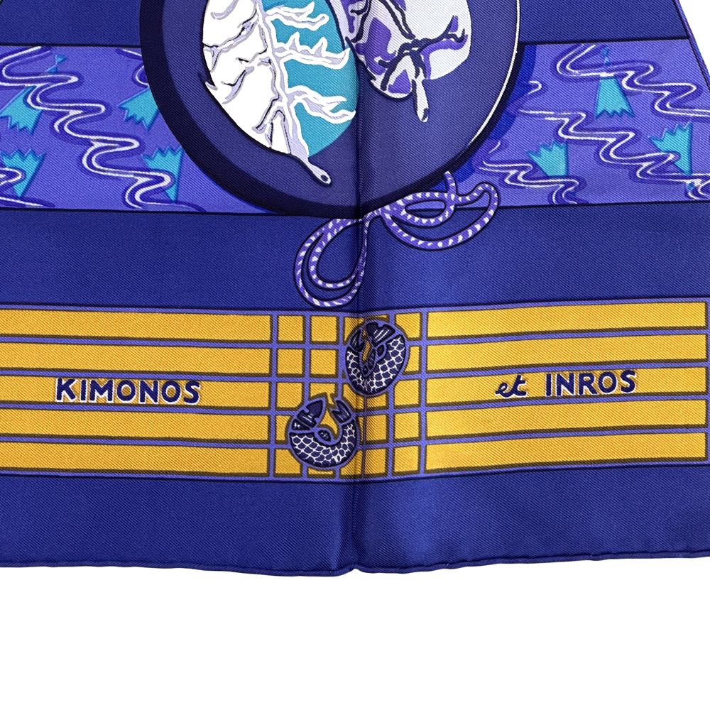 エルメス HERMES スカーフ カレ90 KIMONO et INROS 着物と印龍