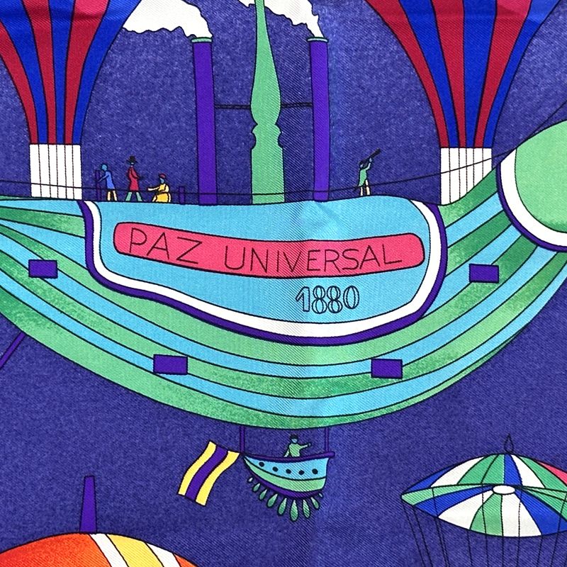 エルメス HERMES スカーフ カレ90 LES FOLIES DU CIEL 大空の狂気