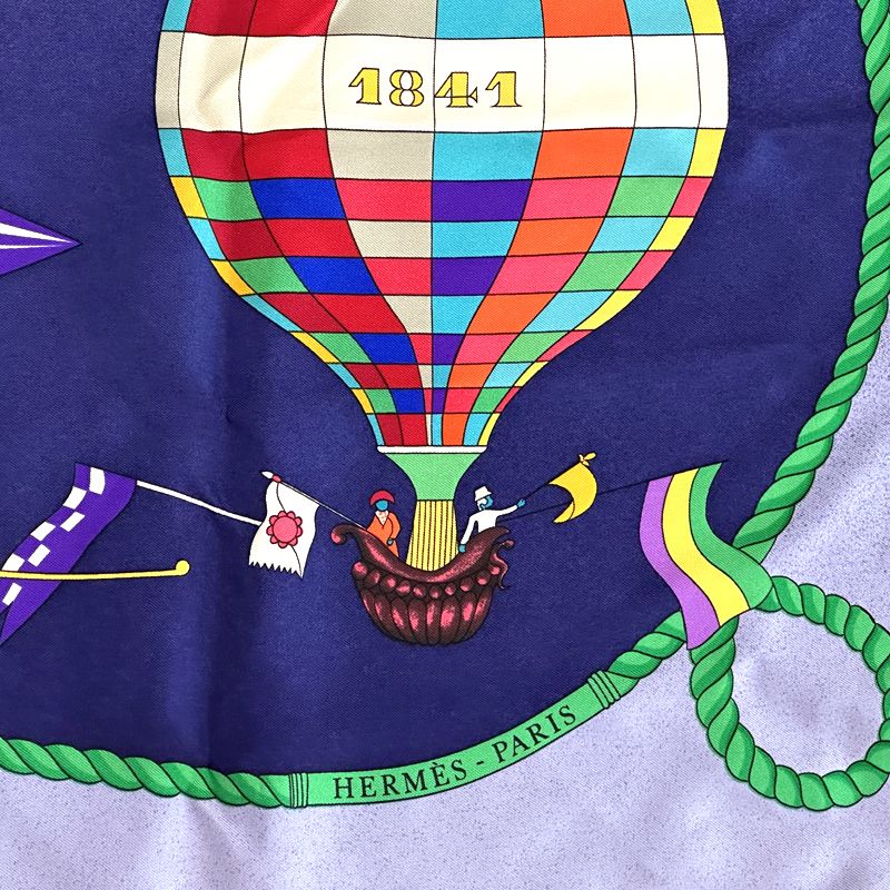 エルメス HERMES スカーフ カレ90 LES FOLIES DU CIEL 大空の狂気