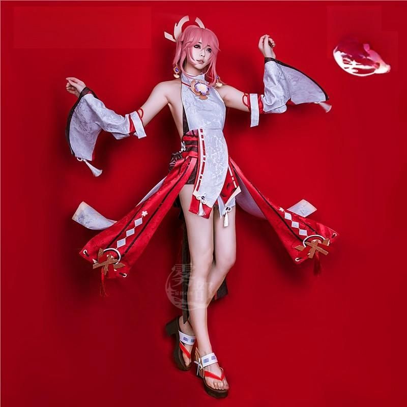 霧都 ウードゥ 原神 八重神子 コスプレ衣装 女性用 フルセット meilu 51209