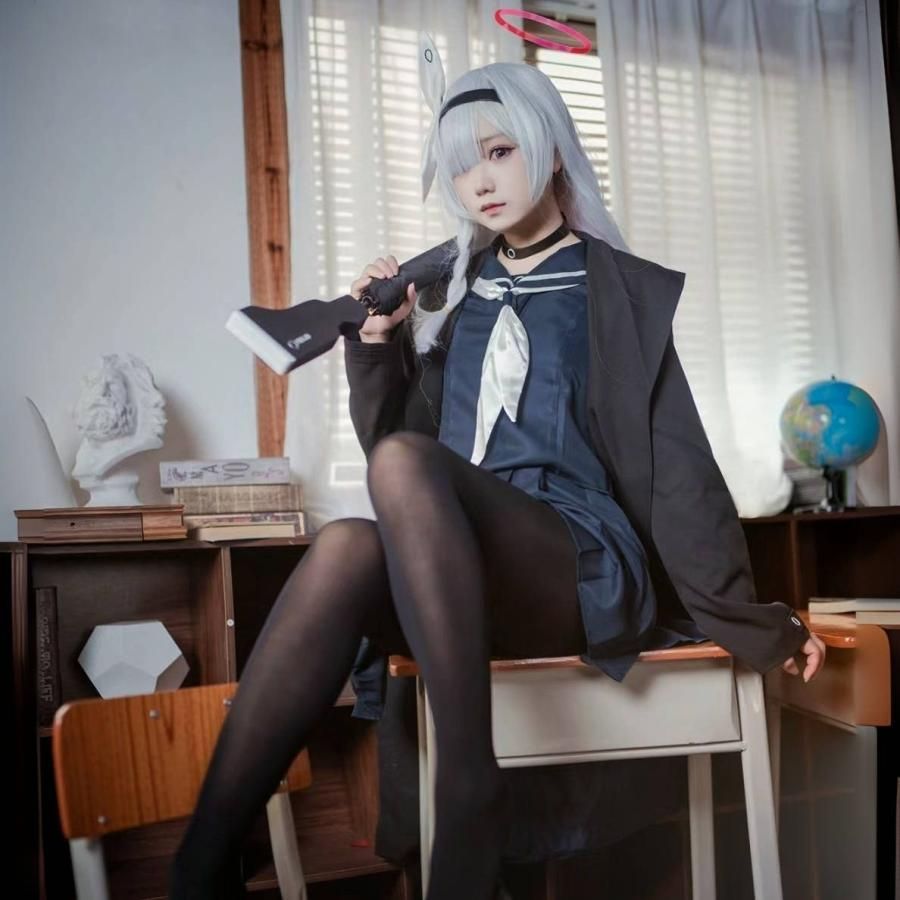 ♥ ブルーアーカイブ プラーナ アロナ コスプレ 女性用 コスプレ服 黒セーラー服 制服 meilu 51209