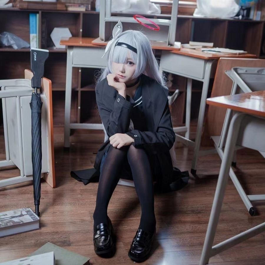 ブルーアーカイブ プラーナ アロナ コスプレ 女性用 コスプレ服 黒セーラー服 制服 meilu 51209