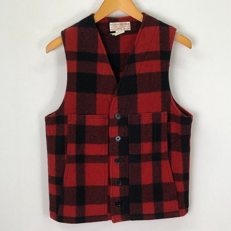 【品】FILSON フィルソン VIRGIN WOOL MACKINAW VEST ヴィーガン ウール マッキーノ ベスト ライトアウター USA製 【145-251118-ks-07-tei】