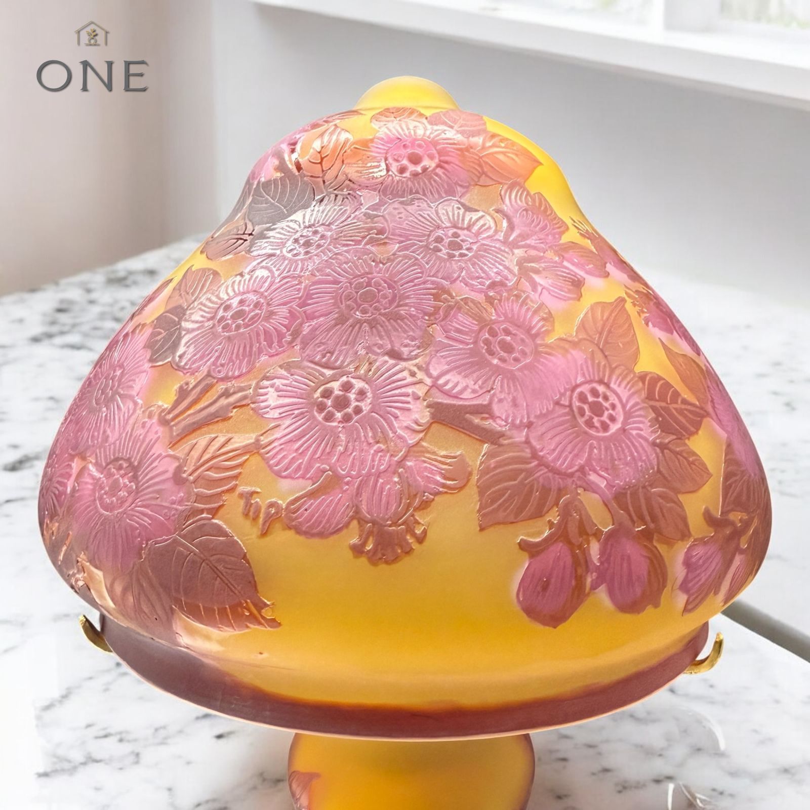 EmileGalle【正規輸入】高さ43㎝【証明書付属】ガレ復刻 2灯式ランプ