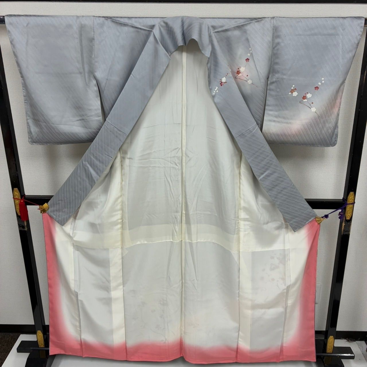 付下げ 友禅 金彩 裄65 上品な染め 紋無し 訪問着 正絹 着物 MK-1317