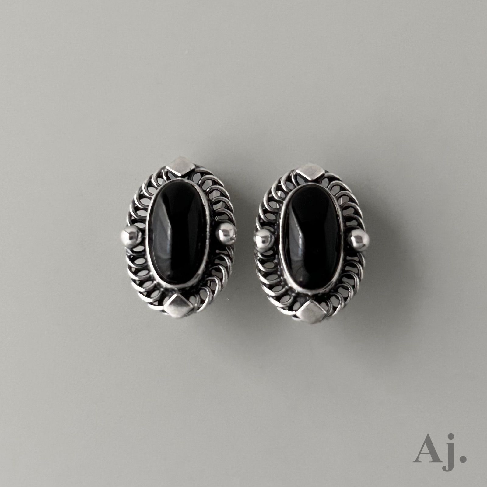ジョージジェンセン イヤリング 2004 オニキス 925 Georg Jensen