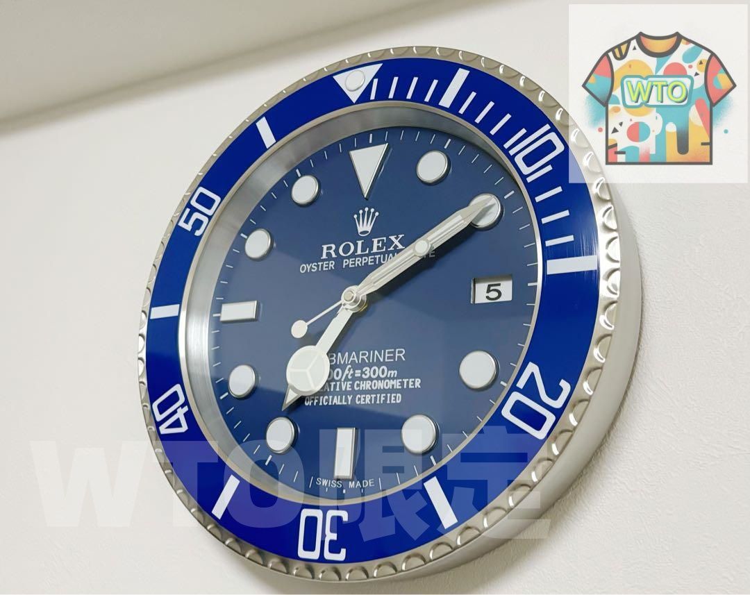 週末セール　新品　ロレックス　サブマリーナ　青　掛け時計 置き時計　非売品 新品 ロレックス サブマリーナ 青 掛け時計 置き時計-WTO輸入1 - メルカリ