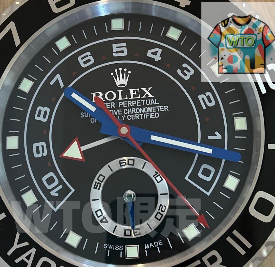 ROLEX ロレックス 掛け時計 ヨットマスターⅡ 販促用 海外販促用ROLEX 掛け時計 ヨットマスター  希少シルバー/ブラック文字