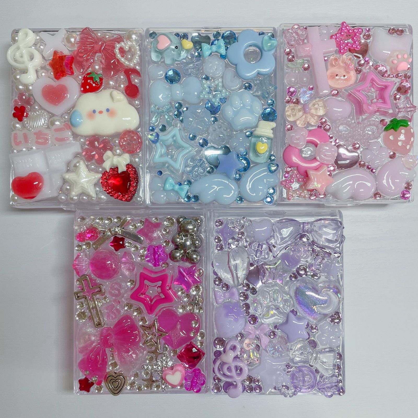 パープル 小物ケース マルチケース レジンデコ - メルカリ