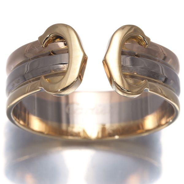 カルティエ リング 2C ドゥーブルC C2 SM スリーカラー 52号 K18YG/WG