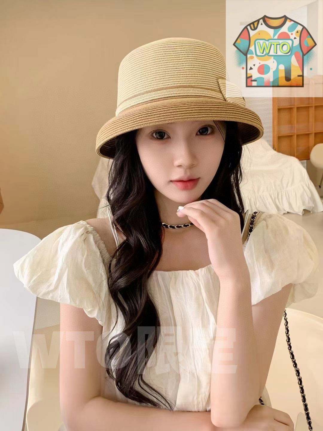 Chanel シャネルのランタンスタイルのストローハット ハイエンド