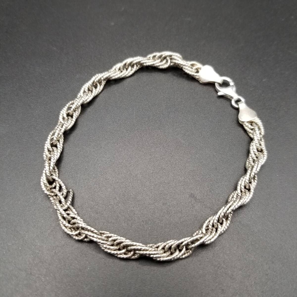 イタリア ヴィンテージ シルバー ロープチェーン ブレスレット ITALY925 イタリア ヴィンテージ ルーズロープチェーン 925 シルバー