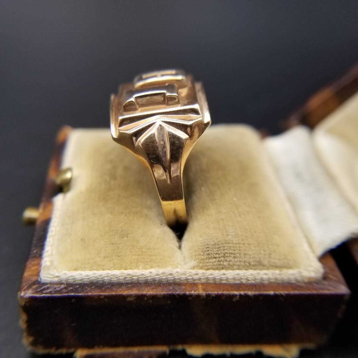 vintage ビンテージ イニシャルリング 希少 70年代 80年代 オニキス