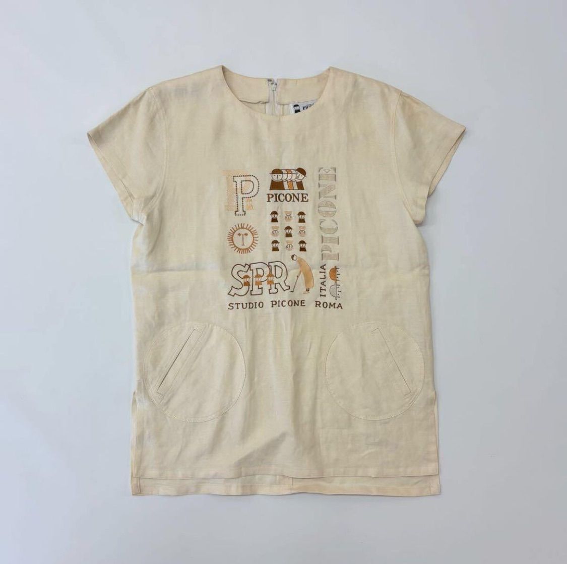 STUDIO PICONE スタジオ ピッコーネ ロゴ 刺繍 恐らく リネン プル