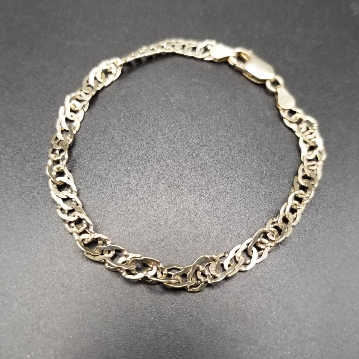 ヴィンテージ イタリアンシルバー ダブルツイストチェーンブレスレット 925 ヴィンテージ イタリアンシルバー ダブルツイストチェーンブレスレット 925