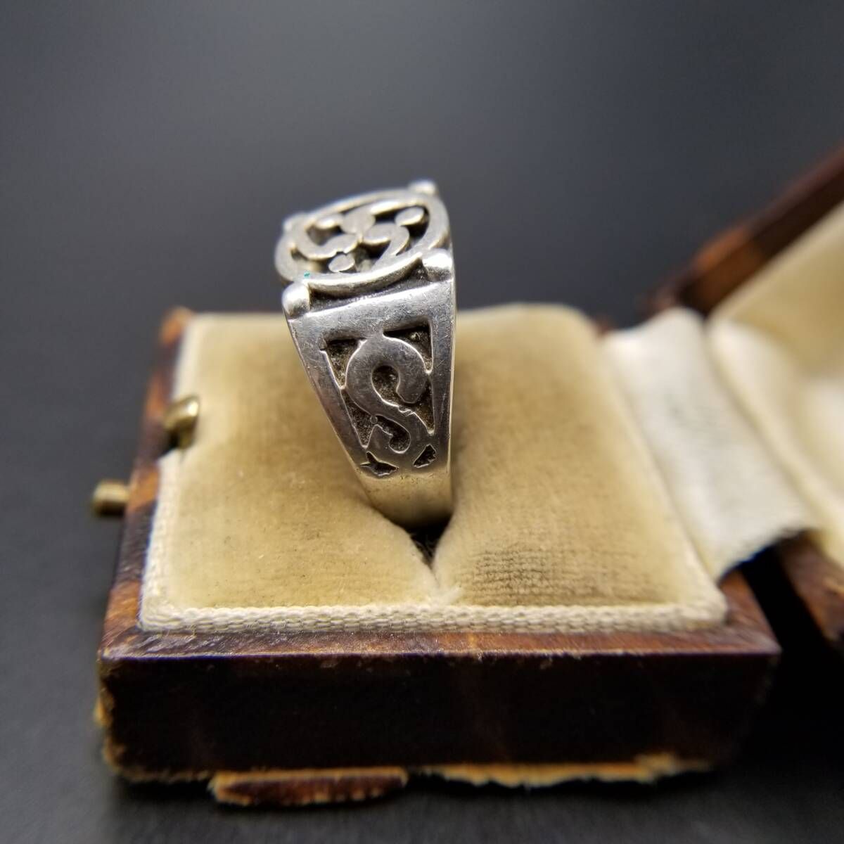 英国 シルバー リング 14.5号 925 ロンドン 1958年 1998年 英国