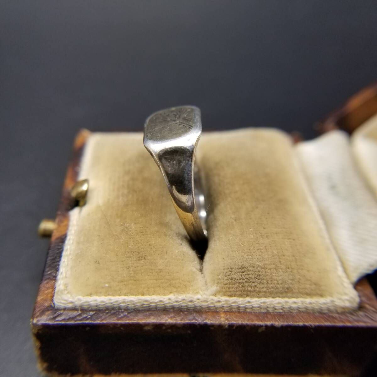 英国 ヴィンテージ フローラル エッチング アールデコ スクエア