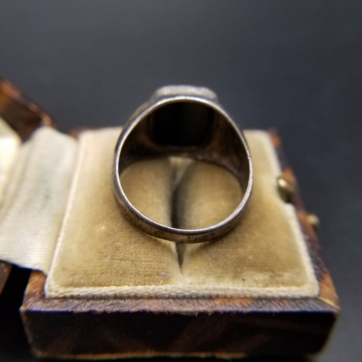 オニキス インレイ レクタングル 925 シルバー ヴィンテージ