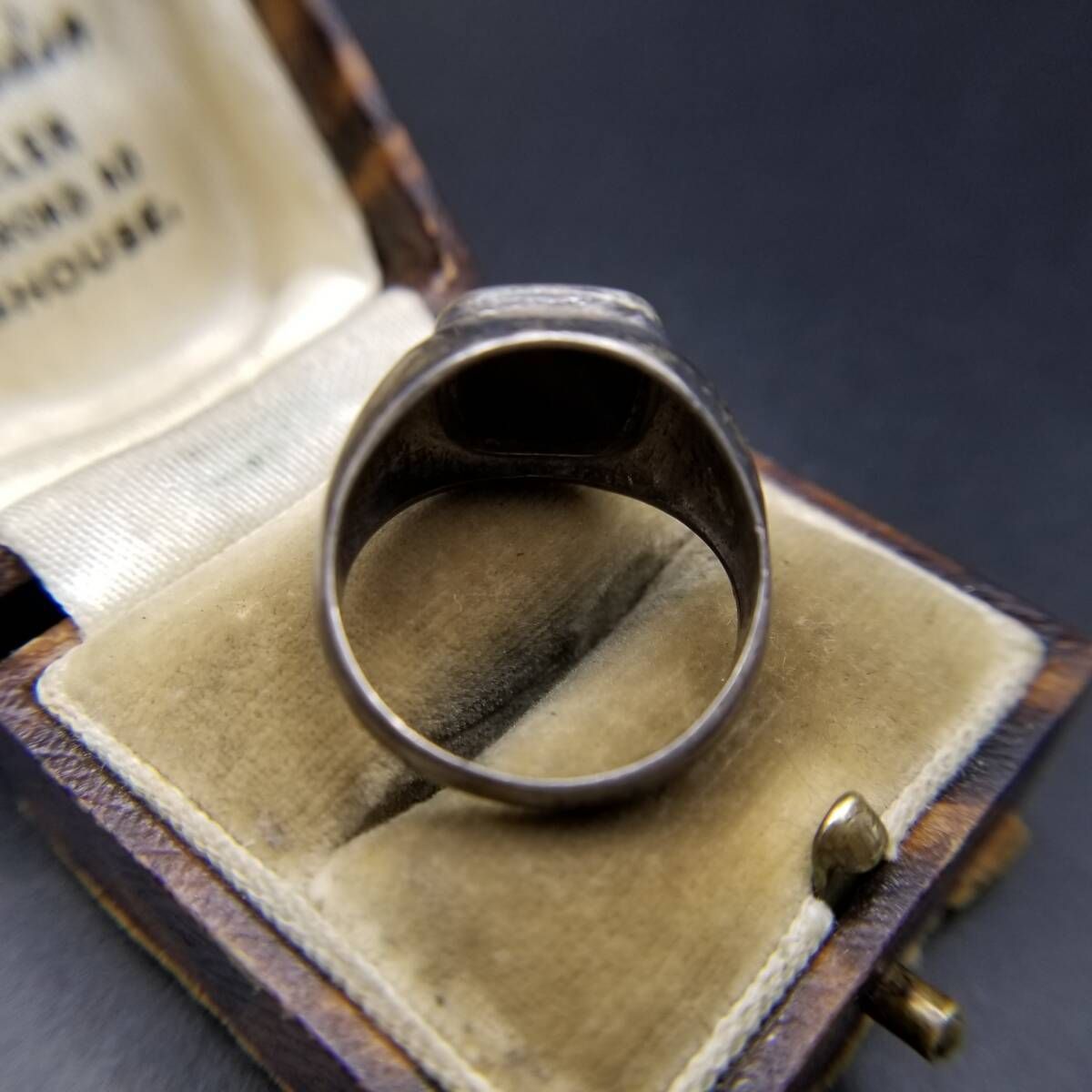 オニキス インレイ レクタングル 925 シルバー ヴィンテージ