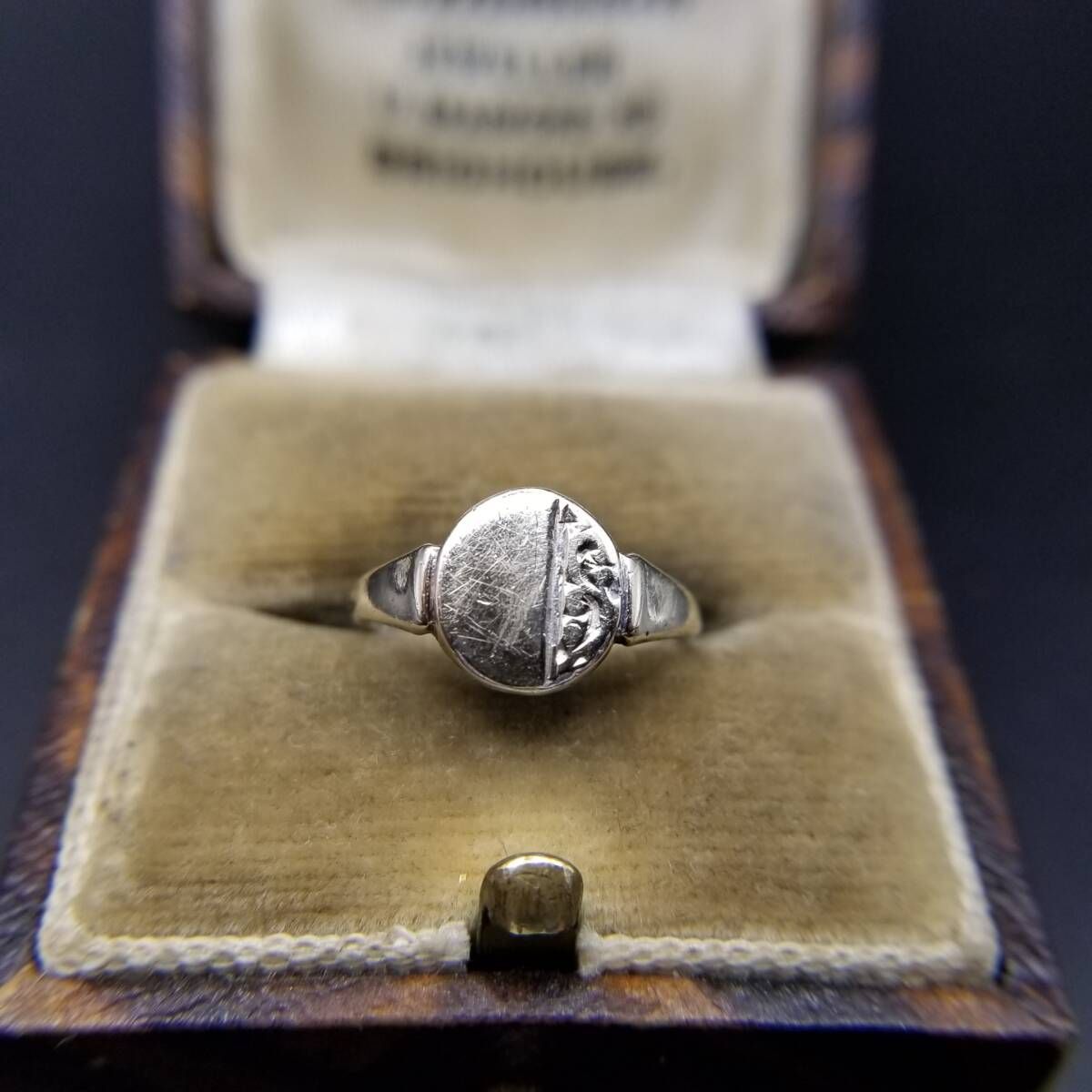 英国製 シルバー925 ダイヤモンド　ヴィンテージ シグネット リング 22号 英国製 シルバー925 ダイヤモンド ヴィンテージ シグネット リング 22