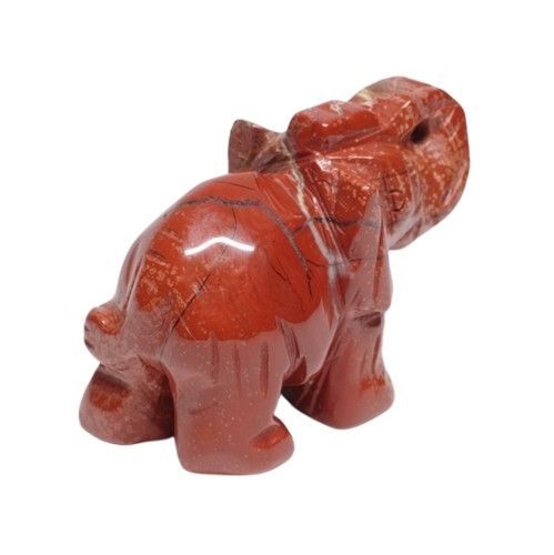 レッドジャスパー 象 52mm (77g) ゾウ置物 縁起物 幸運 インテリア