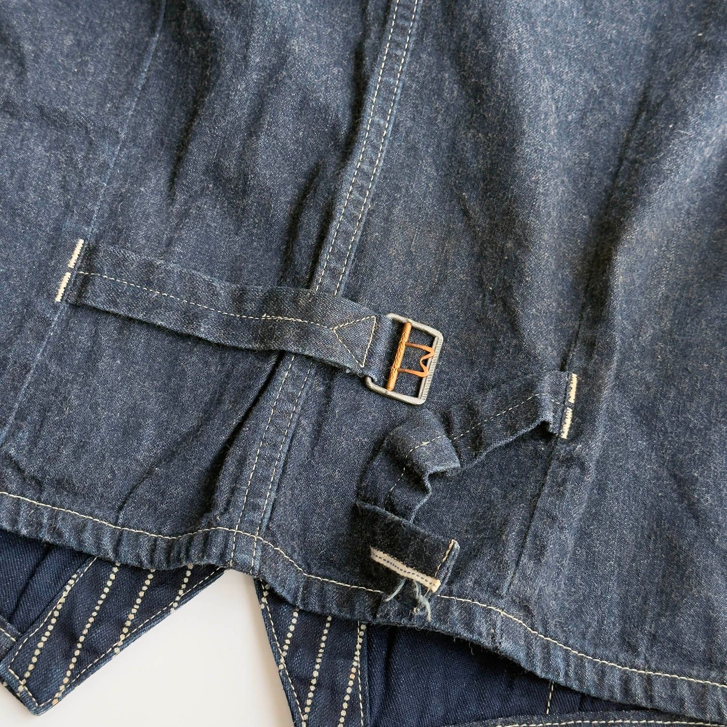 SUGAR CANE ストライプデニムベスト 38 SUGAR CANE (シュガーケーン) ウォバッシュ ストライプ ワーク ベスト