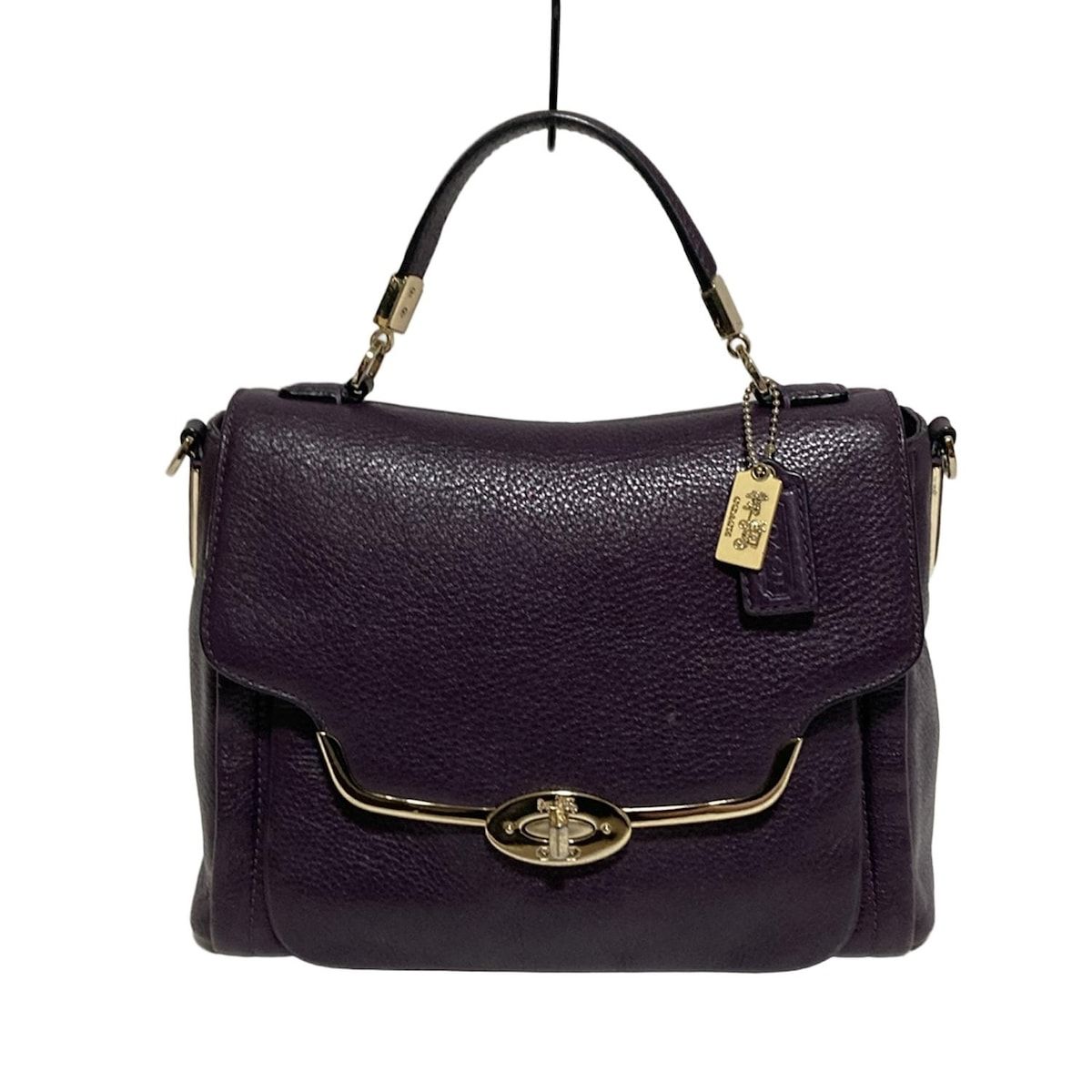 COACH(コーチ) ハンドバッグ - 26624 パープル 2way レザー - メルカリ