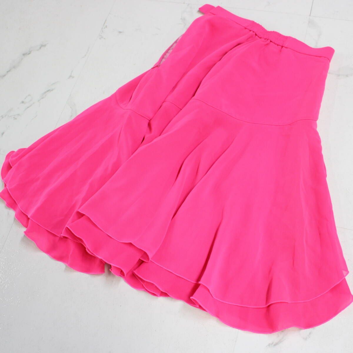 新品　社交ダンス　スカート　ピンク　レッスン　シンプル　パーティ　上品　1117 美品 日本製社交ダンス衣装】スカート ピンク 蛍光ピンク Mサイズ